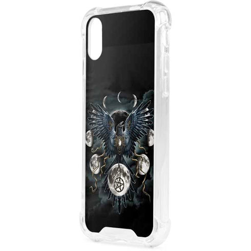 Crow and Moon Phases by Sarah Richter iPhone XS Clear Case