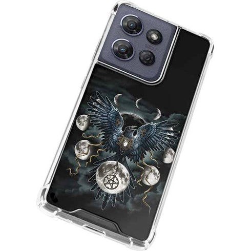 Crow and Moon Phases by Sarah Richter Moto G 5G (2025) Clear Case
