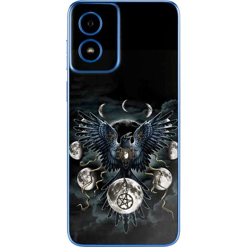 Crow and Moon Phases by Sarah Richter Moto G Play 4G (2024) Skin