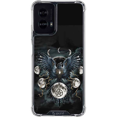 Crow and Moon Phases by Sarah Richter Moto G Power 5G (2024) Clear Case