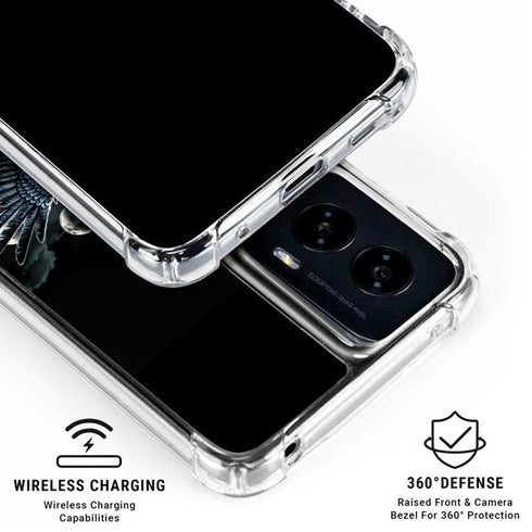 Crow and Moon Phases by Sarah Richter Moto G Power 5G (2024) Clear Case