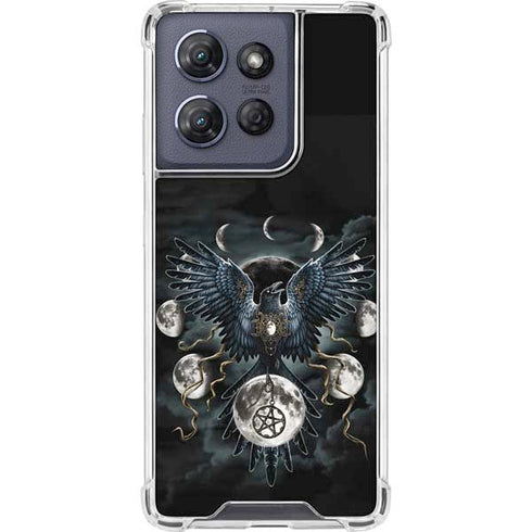 Crow and Moon Phases by Sarah Richter Moto G Power 5G (2025) Clear Case