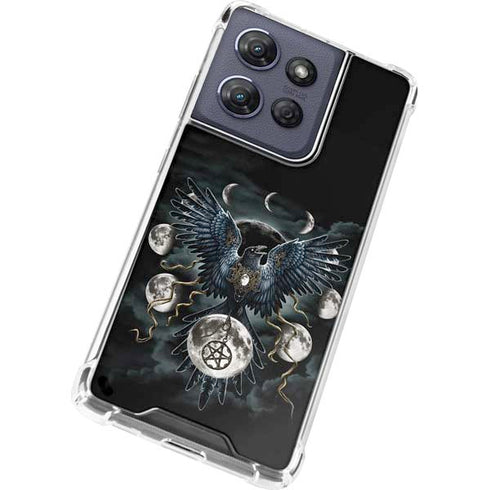 Crow and Moon Phases by Sarah Richter Moto G Power 5G (2025) Clear Case