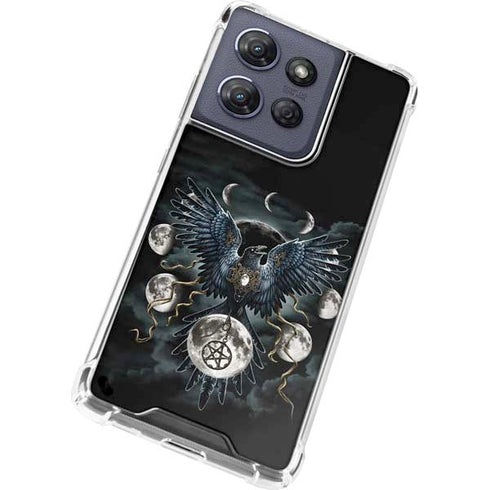 Crow and Moon Phases by Sarah Richter Moto G Stylus 5G (2025) Clear Case