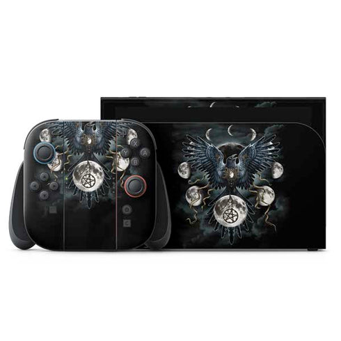 Crow and Moon Phases by Sarah Richter Nintendo Skins