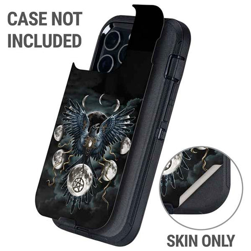 Crow and Moon Phases by Sarah Richter Otterbox Defender iPhone Skin