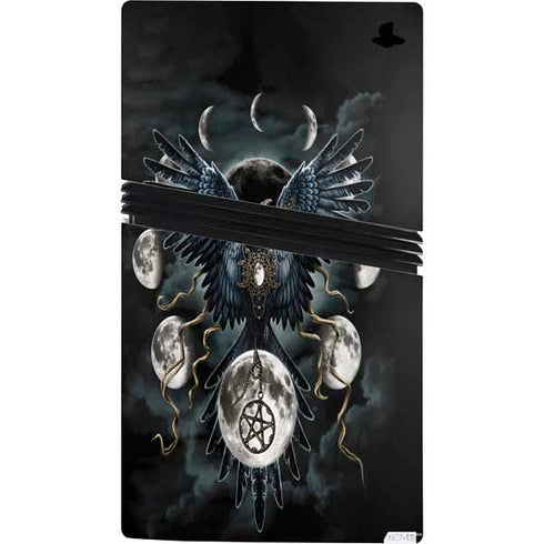 Crow and Moon Phases by Sarah Richter PS5 Pro Bundle Skin
