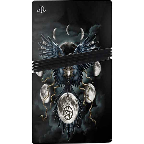 Crow and Moon Phases by Sarah Richter PS5 Pro Console Skin