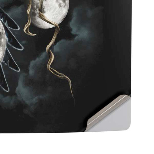 Crow and Moon Phases by Sarah Richter PS5 Pro Disk Console Skin