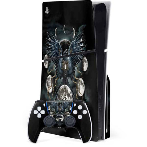 Crow and Moon Phases by Sarah Richter PlayStation PS5 Skins