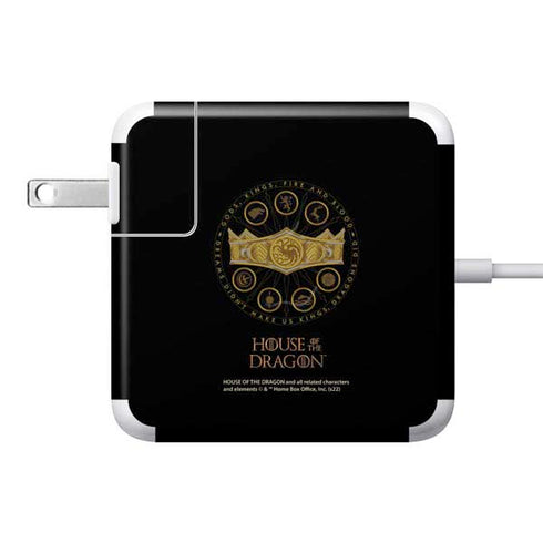 HBO House of the Dragon Crown and Sigils 85W Power Adapter (15 and 17 inch MacBook Pro Charger) Skin