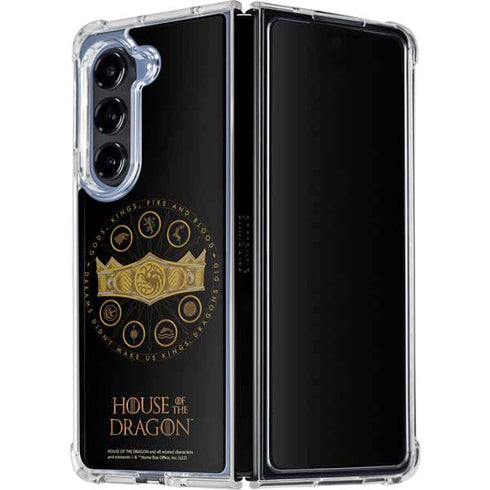 HBO House of the Dragon Crown and Sigils Galaxy Z Fold5 5G Clear Case