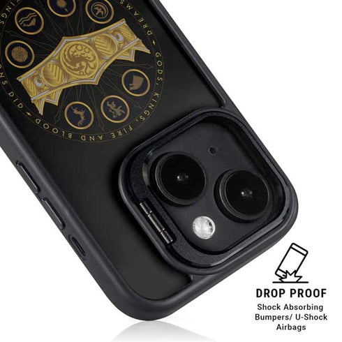 HBO House of the Dragon Crown and Sigils iPhone 15 Kickstand Case