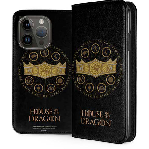 HBO House of the Dragon Crown and Sigils iPhone 15 Pro Folio Case