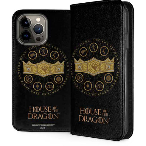 HBO House of the Dragon Crown and Sigils iPhone 15 Pro Max Folio Case