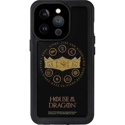 HBO House of the Dragon Crown and Sigils iPhone 15 Pro Waterproof Case