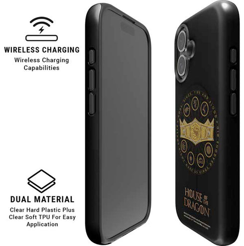 HBO House of the Dragon Crown and Sigils iPhone 16 Magsafe Impact Case