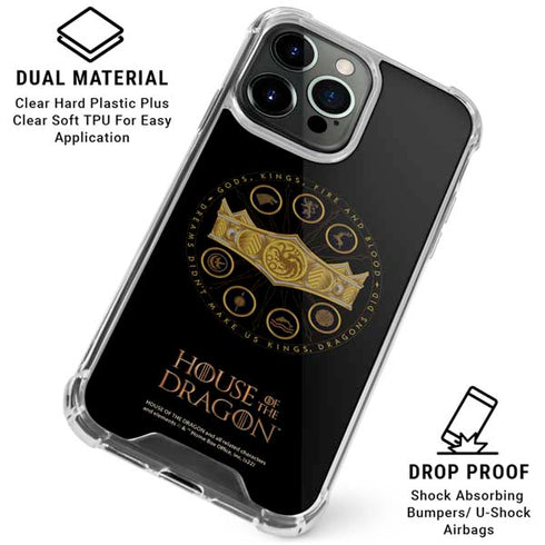 HBO House of the Dragon Crown and Sigils iPhone 16 Pro Clear Case