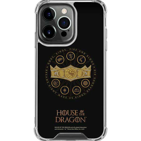 HBO House of the Dragon Crown and Sigils iPhone 16 Pro Max Clear Case