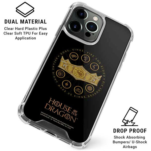 HBO House of the Dragon Crown and Sigils iPhone 16 Pro Max Clear Case