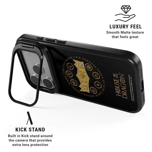 HBO House of the Dragon Crown and Sigils iPhone 17 Pro Kickstand Case