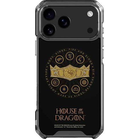 HBO House of the Dragon Crown and Sigils iPhone 17 Pro Max Clear Case