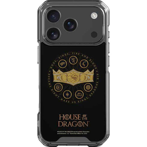 HBO House of the Dragon Crown and Sigils iPhone 18 Pro Clear Case