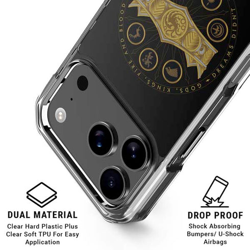 HBO House of the Dragon Crown and Sigils iPhone 18 Pro Clear Case