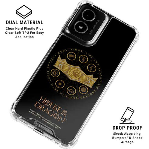 HBO House of the Dragon Crown and Sigils Moto G Power 5G (2024) Clear Case