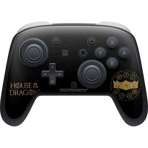 HBO House of the Dragon Crown and Sigils Nintendo Switch 2 (2025) Pro Controller Skin