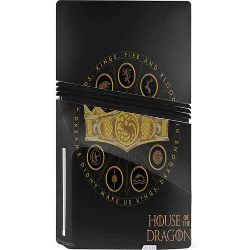 HBO House of the Dragon Crown and Sigils PS5 Pro Disk Console Skin