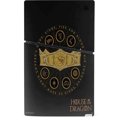 HBO House of the Dragon Crown and Sigils PS5 Slim Digital Edition Console Skin