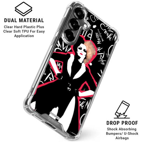 Disney Cruella (2021) Animated Pattern Galaxy S26 Plus Clear Case