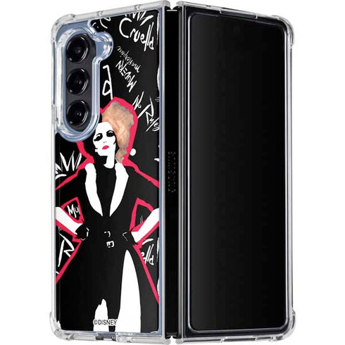 Disney Cruella (2021) Animated Pattern Galaxy Z Fold5 5G Clear Case