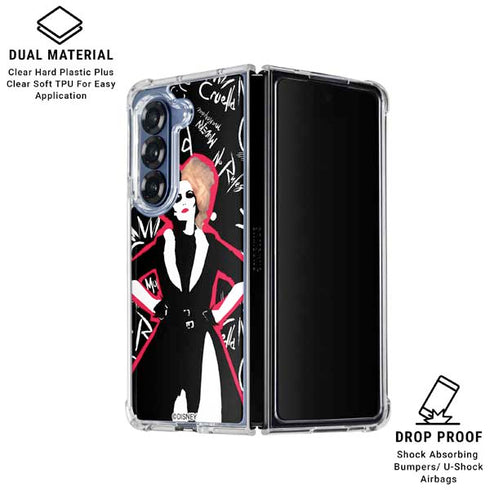 Disney Cruella (2021) Animated Pattern Galaxy Z Fold6 Clear Case