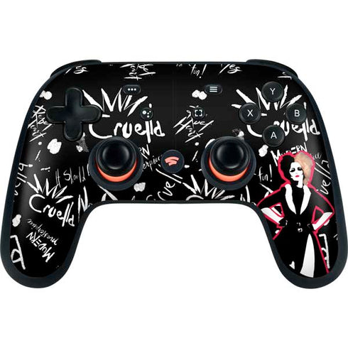 Disney Cruella (2021) Animated Pattern Google Stadia Controller Skin