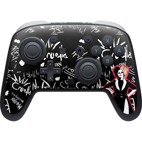 Disney Cruella (2021) Animated Pattern Nintendo Switch 2 (2025) Pro Controller Skin