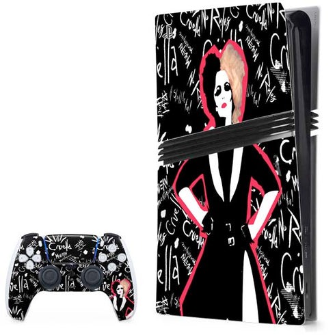 Disney Cruella (2021) Animated Pattern PS5 Pro Bundle Skin