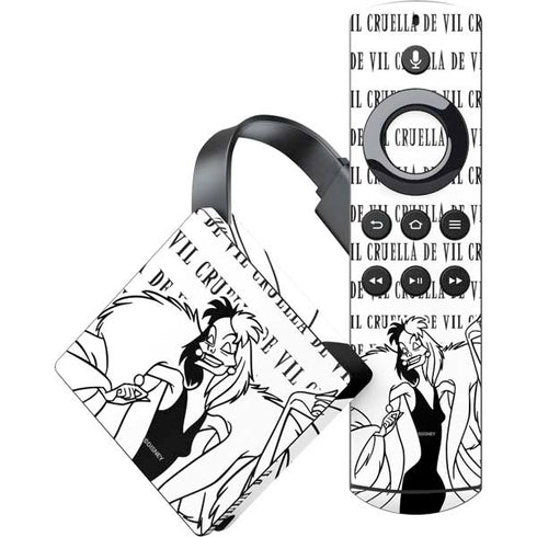 Disney Villains Cruella de Vil Black and White Amazon Fire TV Skin