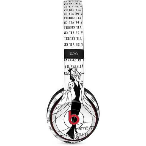 Disney Villains Cruella de Vil Black and White Beats Solo 3 Wireless Skin