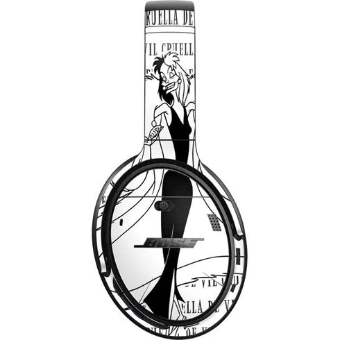 Disney Villains Cruella de Vil Black and White Bose QuietComfort 35 Headphones Skin