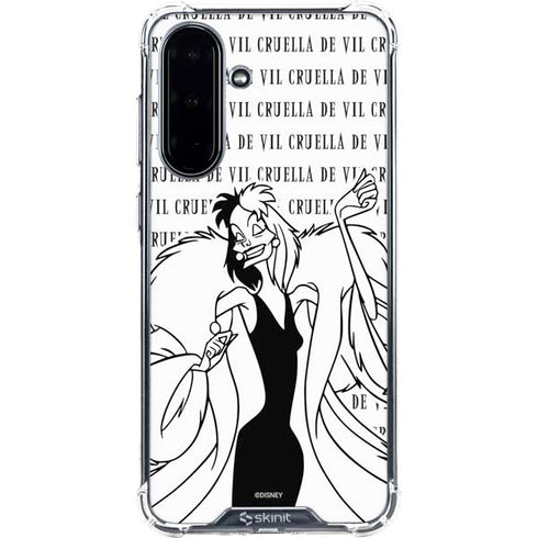 Disney Villains Cruella de Vil Black and White Galaxy A36 5G Clear Case
