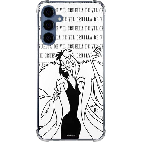 Disney Villains Cruella de Vil Black and White Galaxy A55 5G Clear Case
