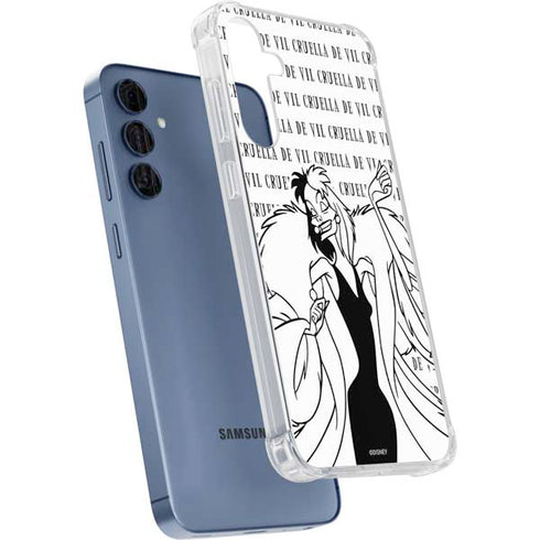 Disney Villains Cruella de Vil Black and White Galaxy A55 5G Clear Case