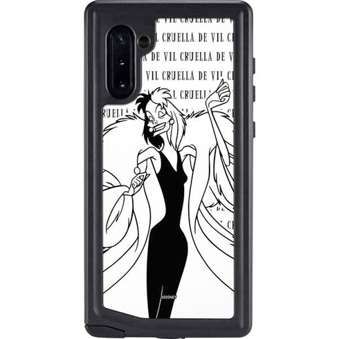 Disney Villains Cruella de Vil Black and White Galaxy Cases