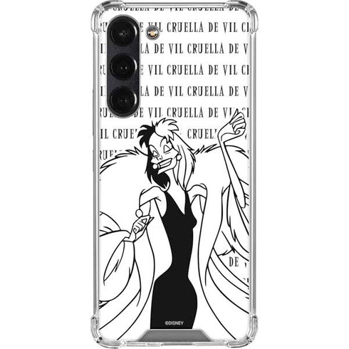 Disney Villains Cruella de Vil Black and White Galaxy S24 FE Clear Case