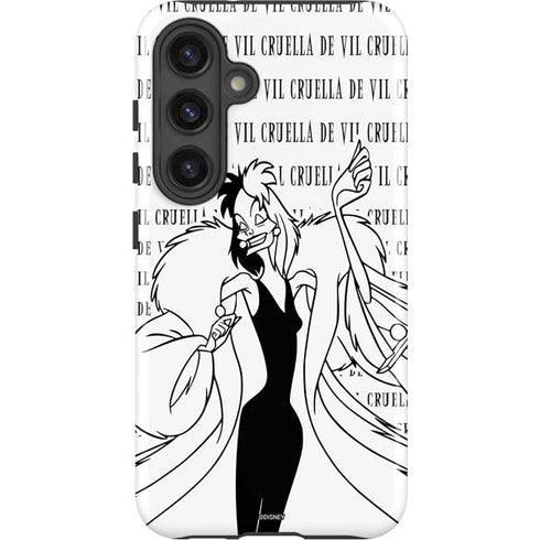 Disney Villains Cruella de Vil Black and White Galaxy S25 Impact Case