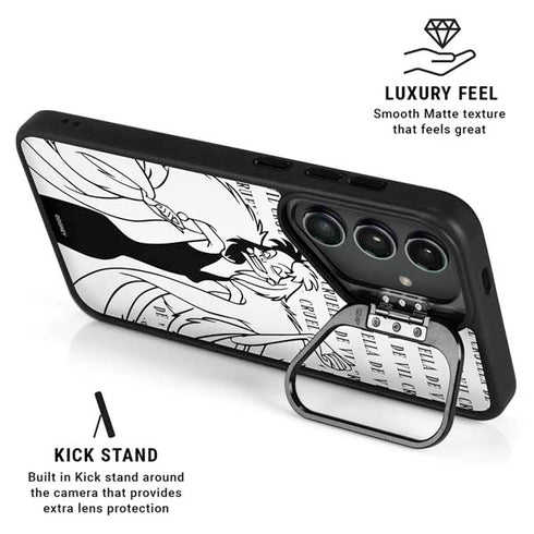 Disney Villains Cruella de Vil Black and White Galaxy S25 Kickstand Case