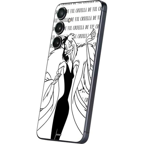 Disney Villains Cruella de Vil Black and White Galaxy S25 Plus Skin