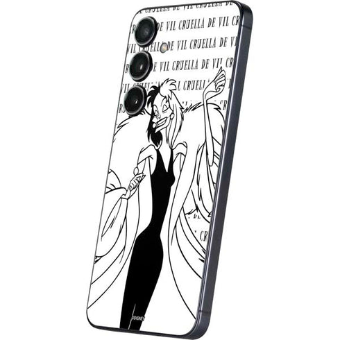 Disney Villains Cruella de Vil Black and White Galaxy S24 Skin